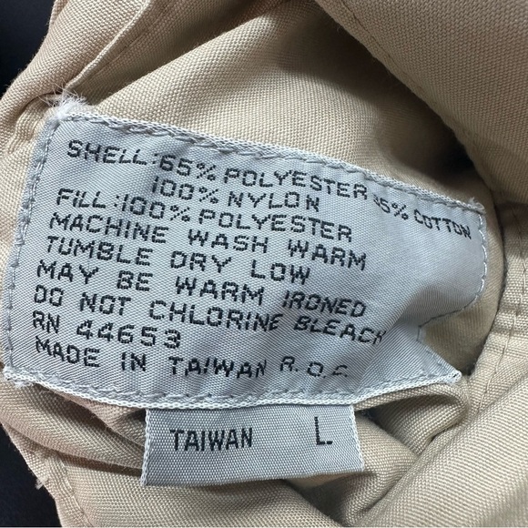 Lacoste Men’s Vintage Puffer Vest Reversible Tan Blue Size Large Cotton Blend - Picture 6 of 15